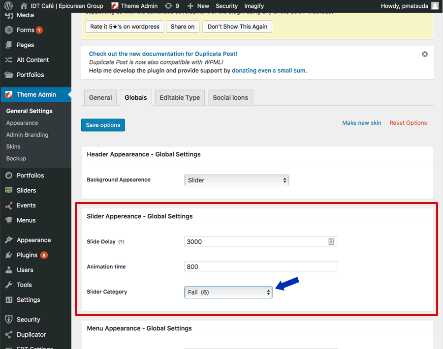 Seasonal Background Settings