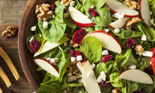 Spinach Salad with Apples and Walnuts